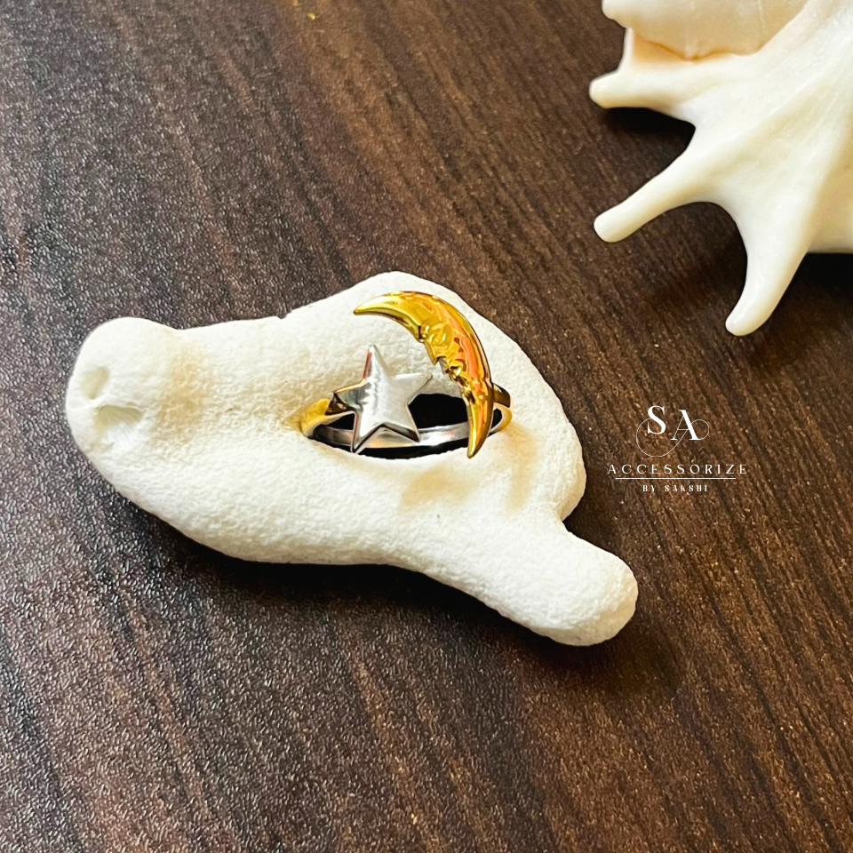 Moon star ring