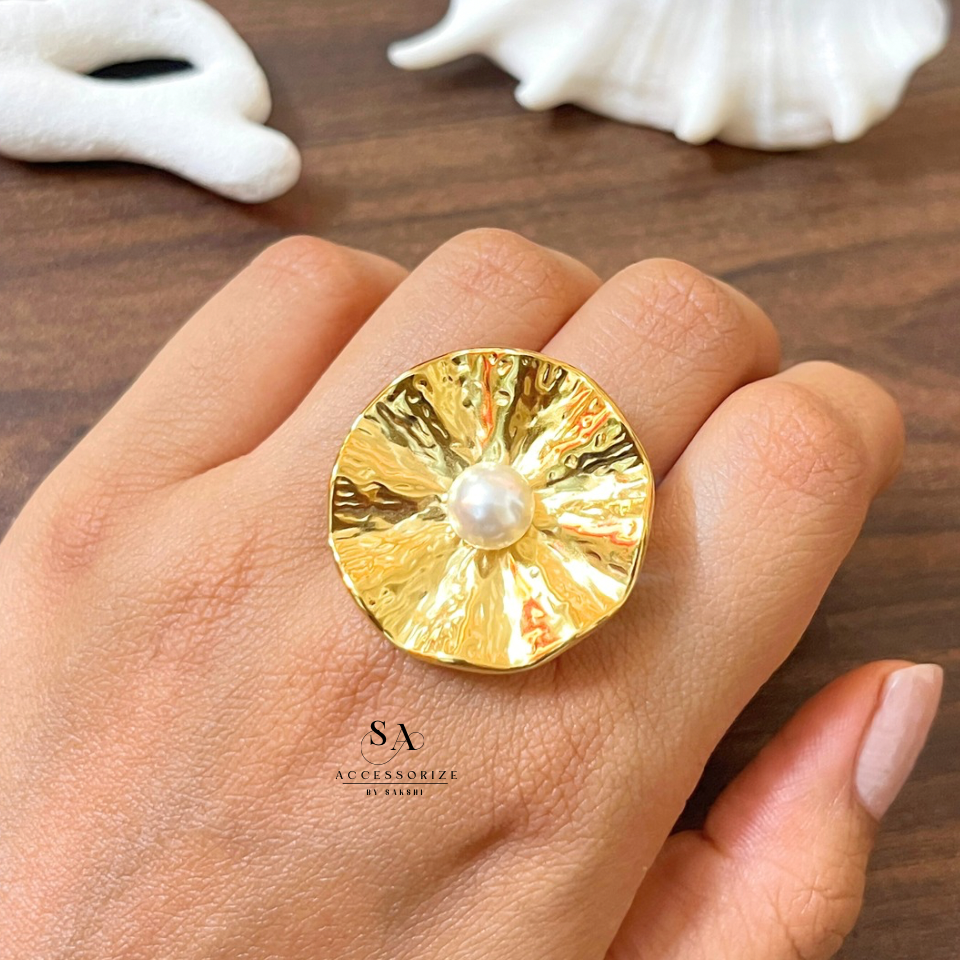 Pearl statement ring
