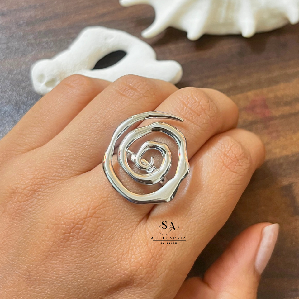 Silver spiral ring