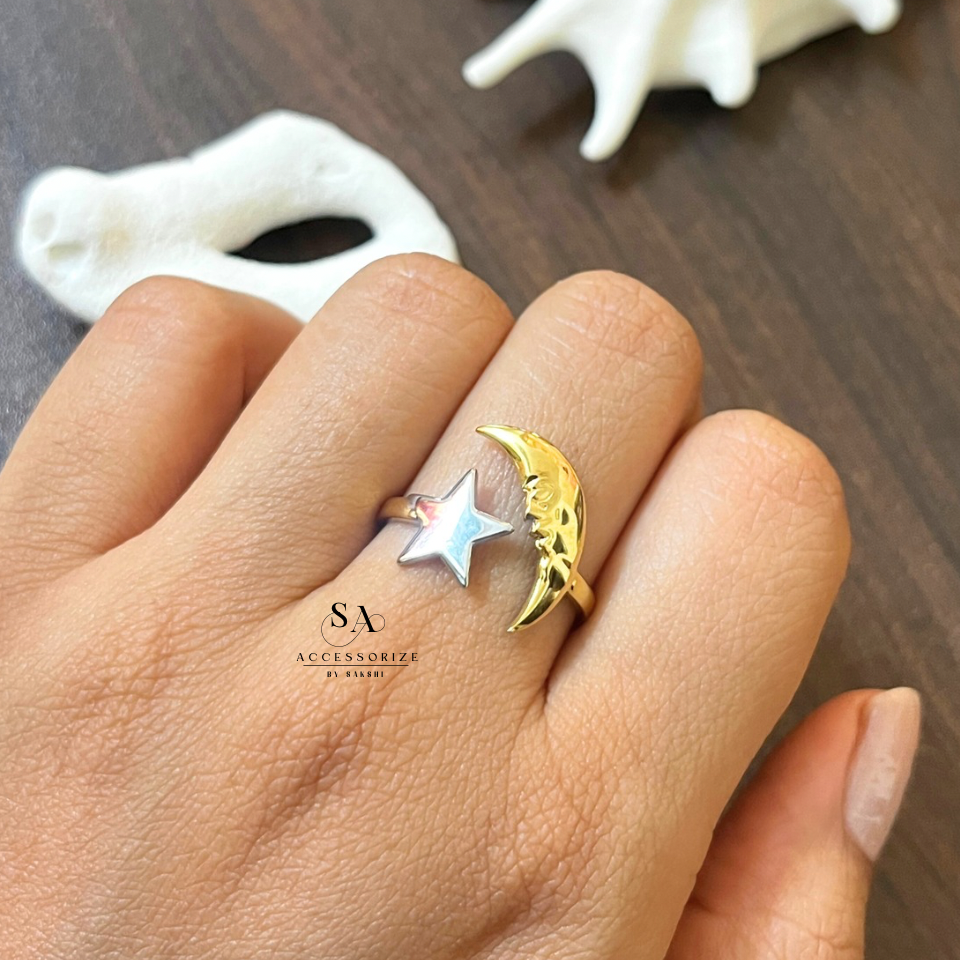 Moon star ring