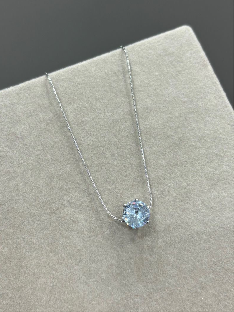 Silver diamond pendant chain