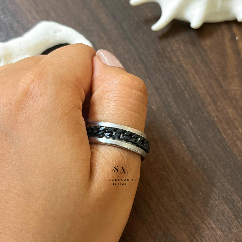 Black and silver band