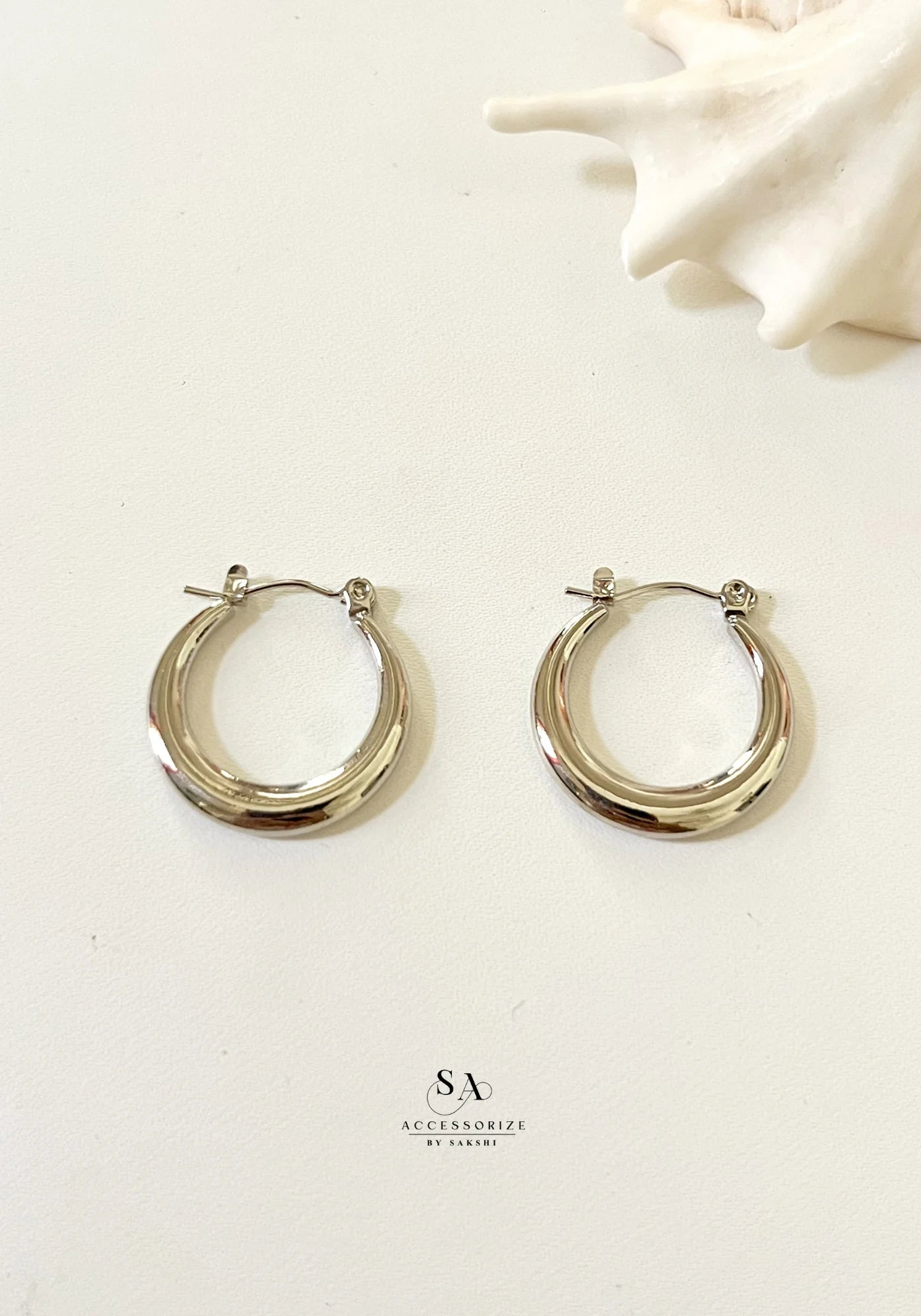 Classic silver hoops