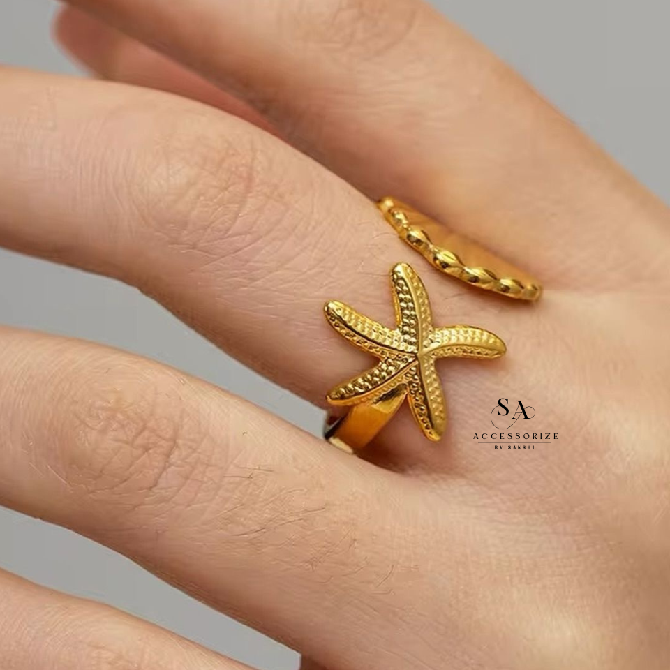Shell starfish ring