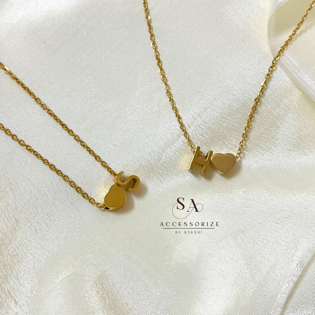 Initials with a heart chain