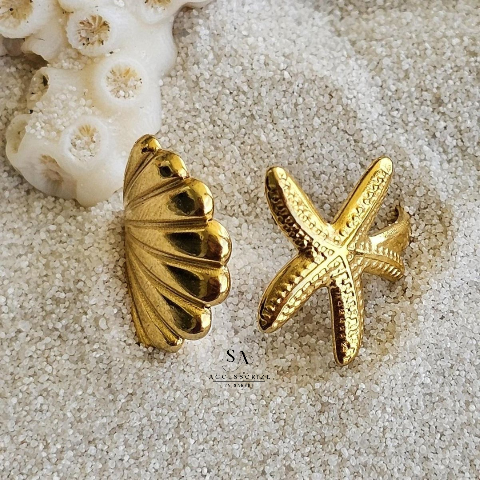 Shell starfish ring