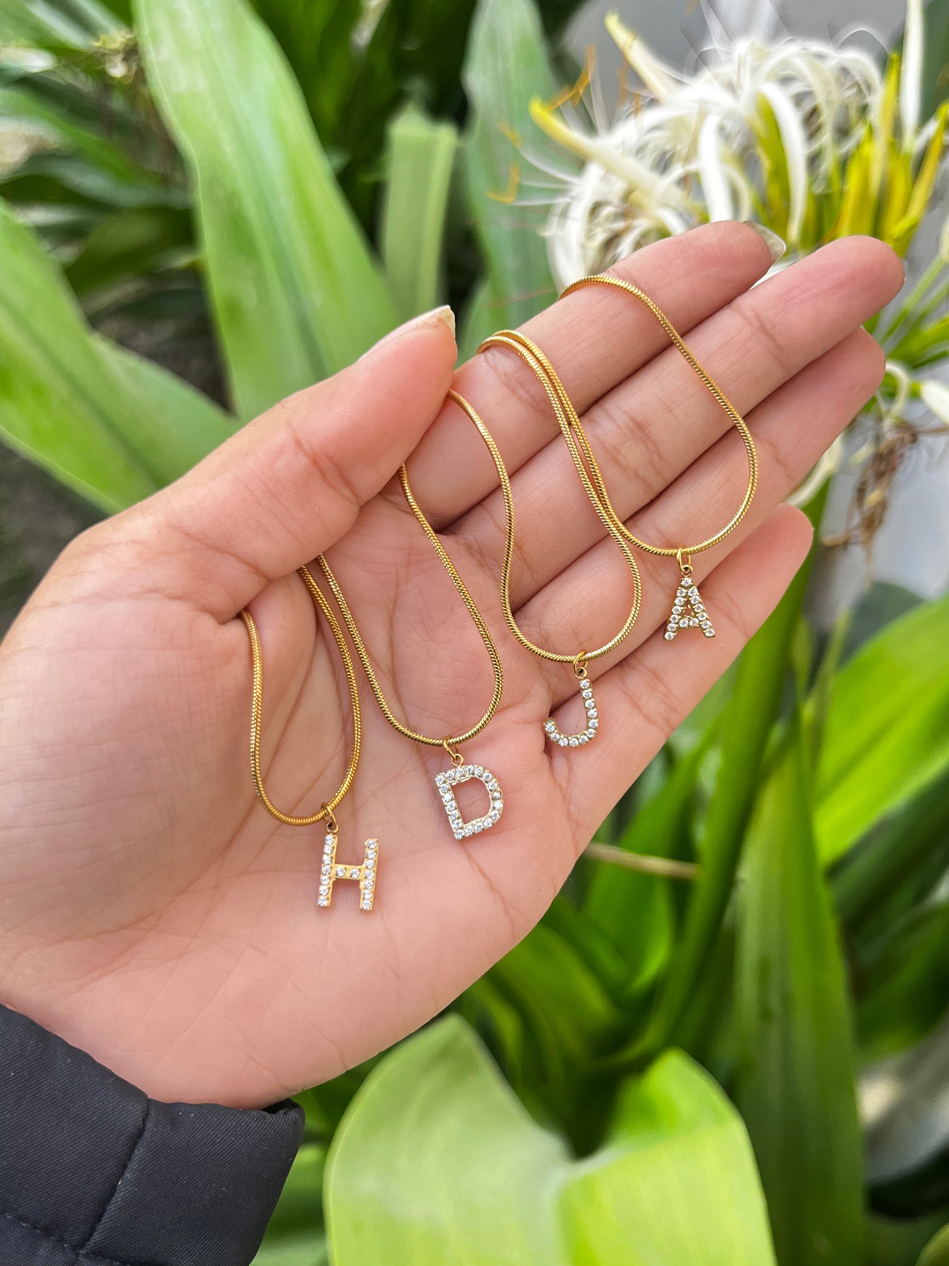 Studded Initial neckchain