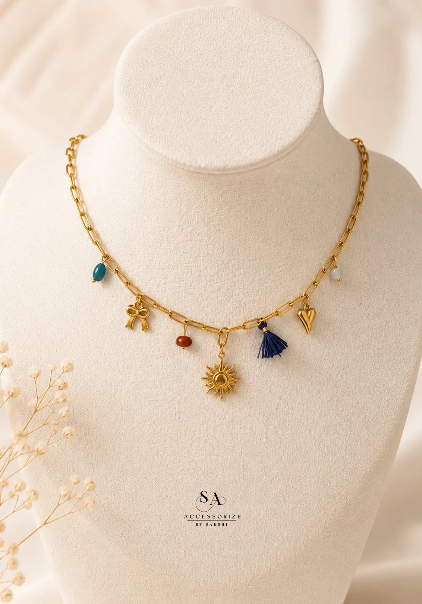 Sunbeam charm necklace