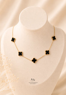 Midnight clover necklace