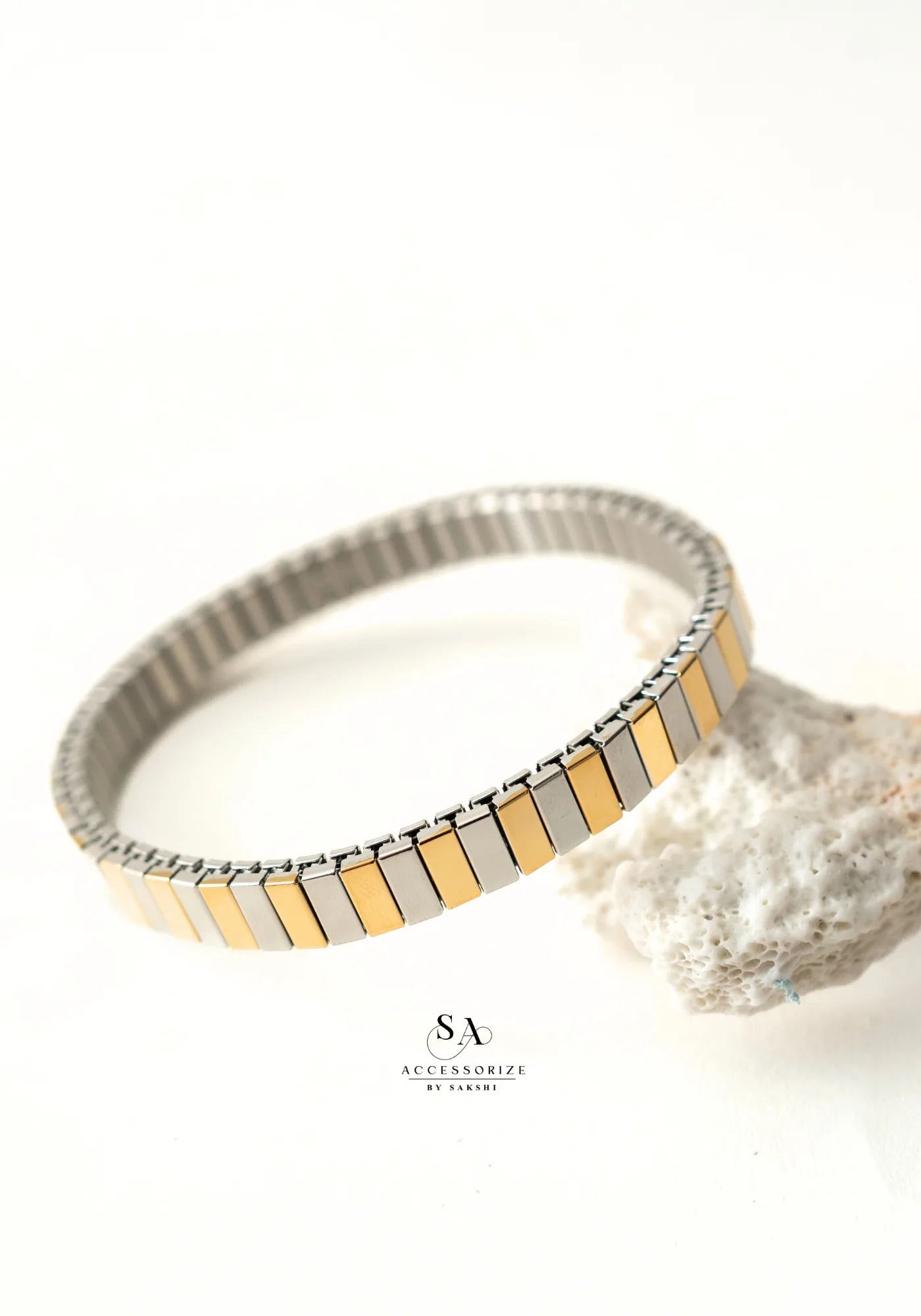 Dual tone watch bracelet