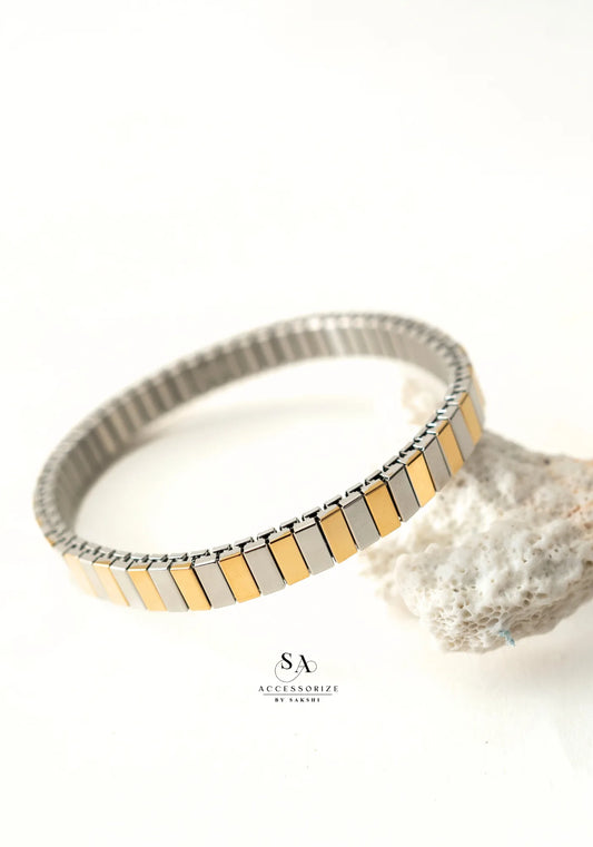 Dual tone watch bracelet