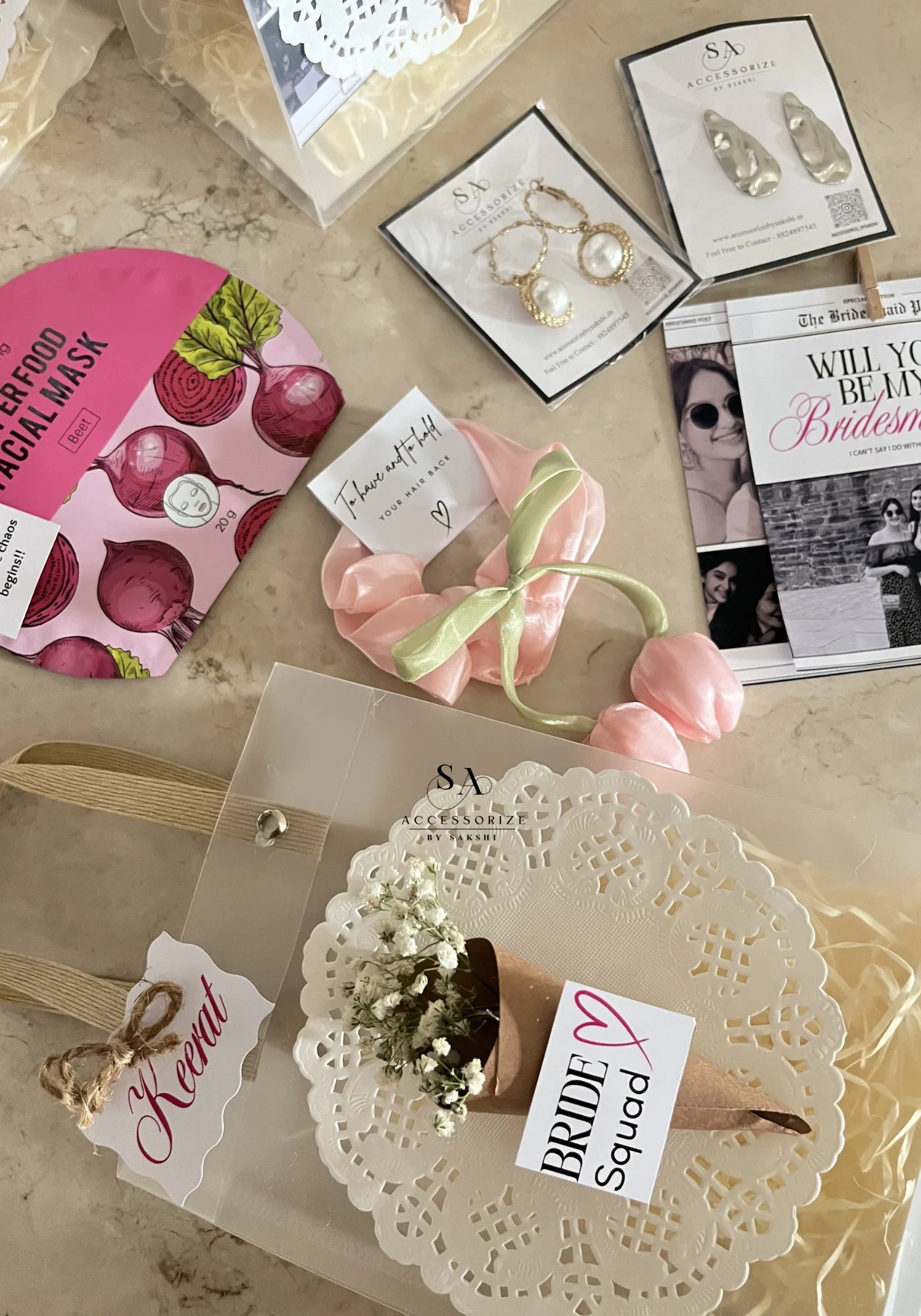 Bridesmaid gift hamper